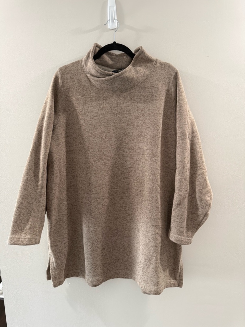 Lands' End Cozy Taupe Turtleneck Sweater Tunic